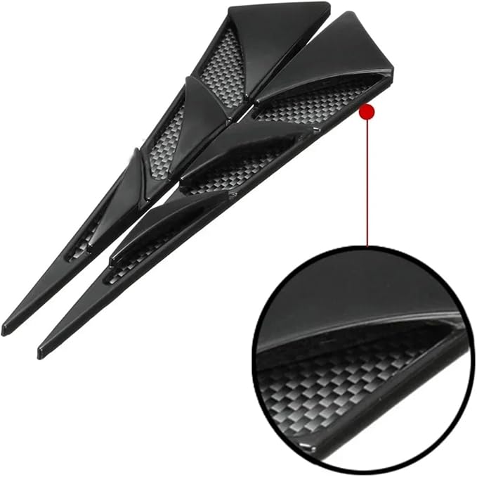 2Pcs Universal Black Cars Auto Vehicle Tuning Air Flow Intake Scoop Bonnet Vent