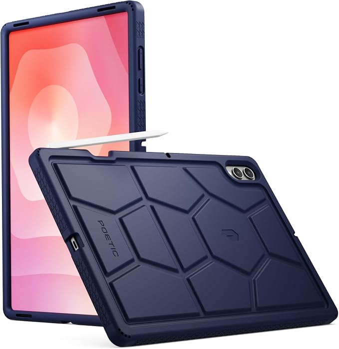 Poetic TurtleSkin Case for Samsung Galaxy Tab S10 FE Plus (2025 Release) 13.1 inch Case with S Pen Holder Heavy Duty Shockproof Kids Friendly Protective Silicone Cover Black
