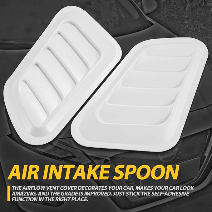 KaTur 1 Pair Universal Car ABS Decorative Air Flow Intake Scoop Turbo Bonnet
