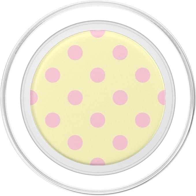 Butter Yellow Light Pink Polka Dot Aesthetic Cute Big Dots PopSockets Adhesive PopGrip