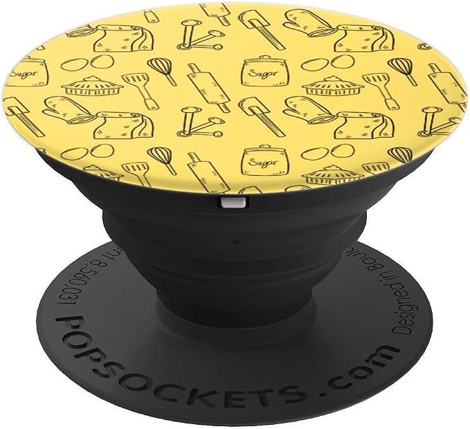 Baking Tools Ingredients Pattern Cute Pastry Chef Baker Gift PopSockets Swappable PopGrip