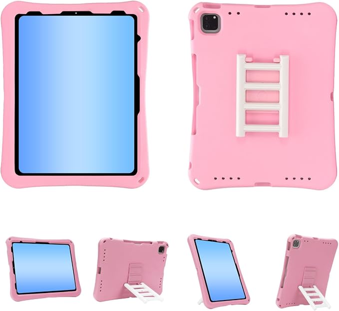 Kids Case for iPad Air 13 (2026/2025/2024) M4/M3/M2 &amp iPad Pro 13 2024 &amp iPad Pro 12.9 Cover 6th/5th/4th/3rd Gen (2022/2021/2020/2018) DIY Figures EVA Rubber Handle Stand Shockproof Bumper