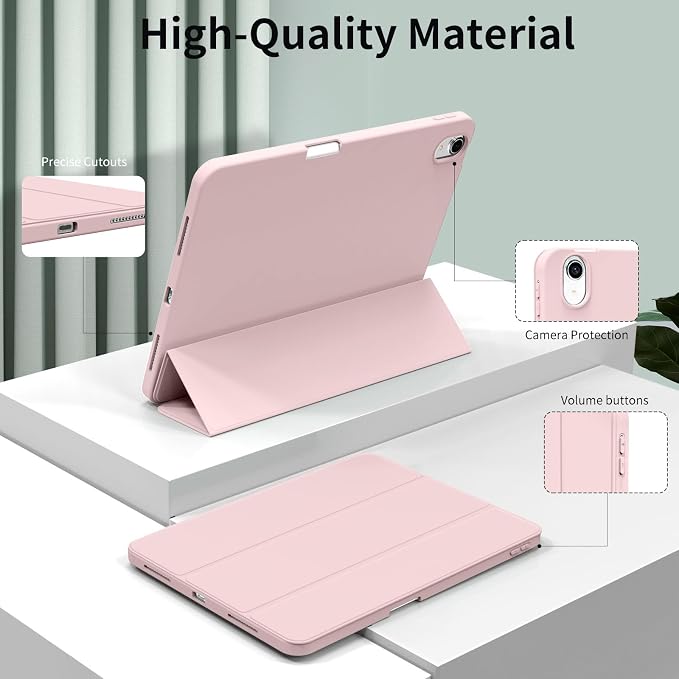 kenke Case for iPad Air 11-inch M4/M3/M2 (2026/2025/2024) iPad Air 5th/4th Generation (2022/2020) 10.9-inch Auto Sleep/Wake Slim Trifold Smart Cover with Pencil Holder Soft TPU Back Black