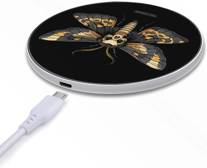 Death's Head Hawk Moth Wireless Charger Portable Charging Pad | LightweightAll Smartphone