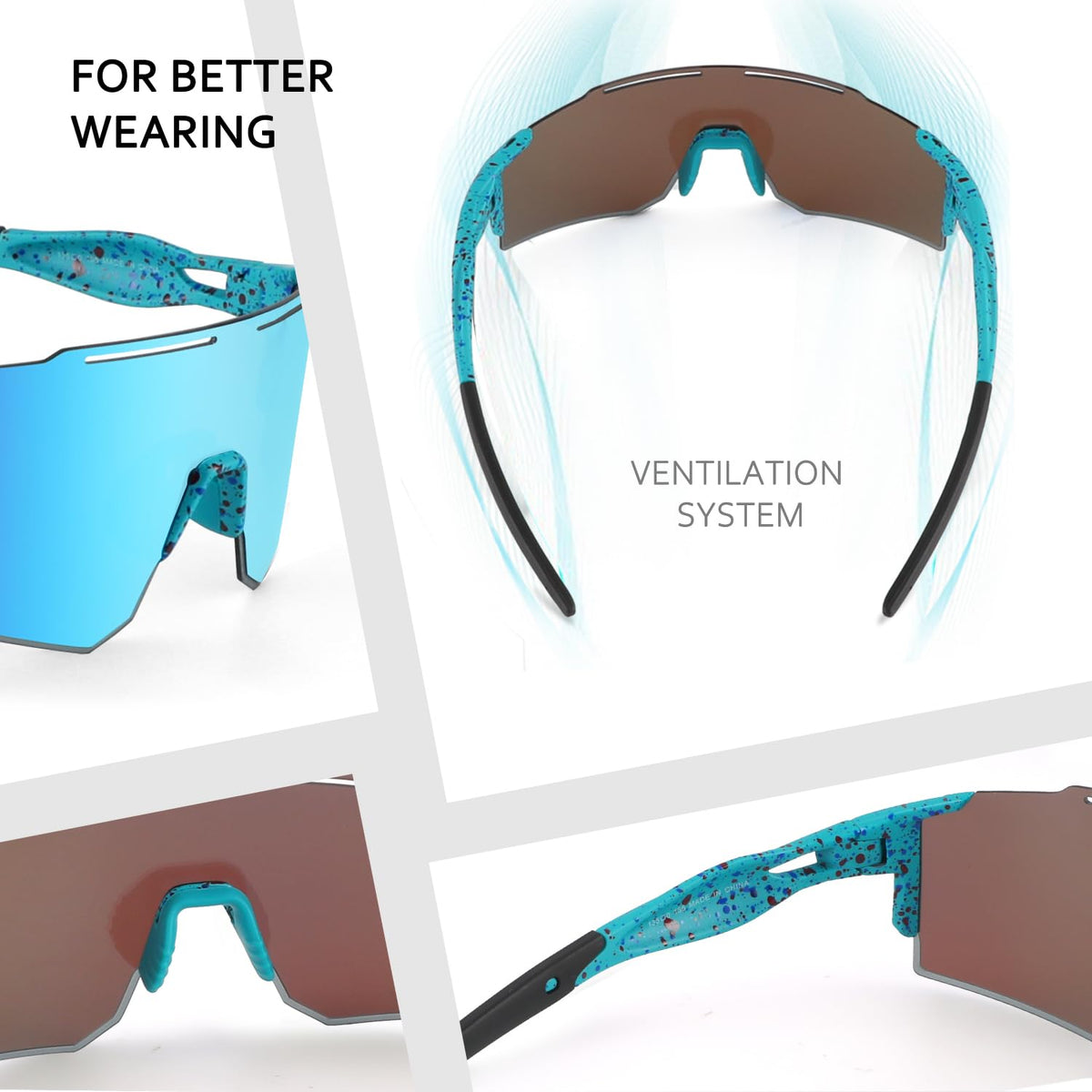 Ukoly Sport Sunglasses for Men and Women,HD PC Lens UV400 Protection