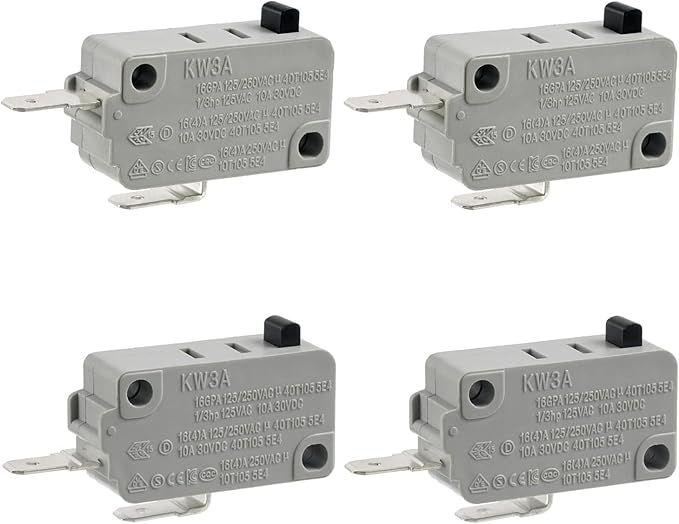BOJACK Microwave Oven Door Switch KW3A 16A 125/250 V Door Interloc (Pack of 2 pcs Normally Close and 2 pcs Open Switchs)