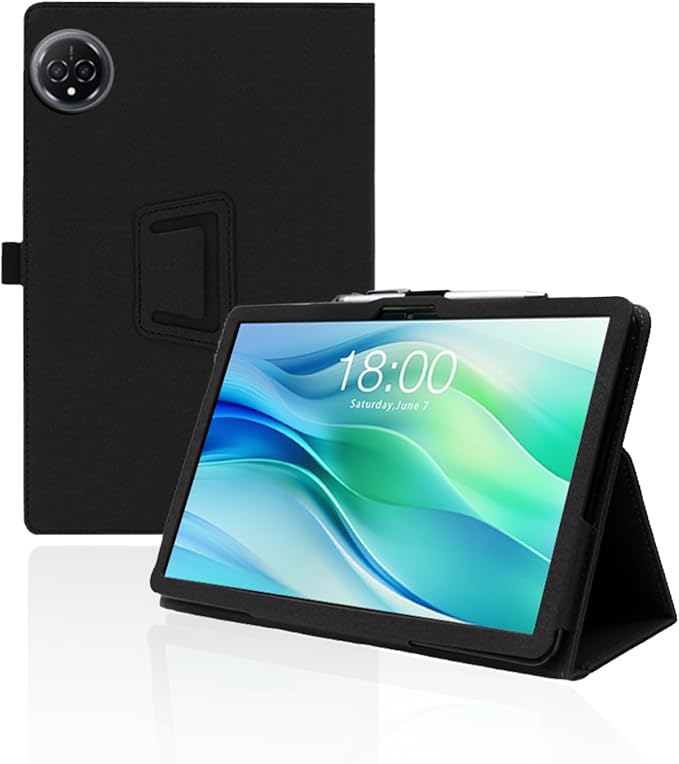 for FEONAL D126 11 Inch Android 14 Tablet CaseFolding Stand Protective Cover with Pencil Holder and Wrist StrapFull Protection Premium PU Scratch Resistant(Black)