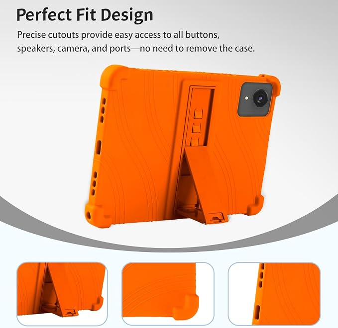 Case for ECOPAD T30 10.1-Inch Tablet – Shockproof Silicone Protective Cover with Kickstand Drop-Resistant Business Style (Black)