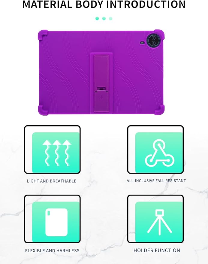Case for Urao G140L Tablet 14 inch Android 15 TabletWUNIAK Shock Proof Lightweight Stand Rubber Shell Protective CoverKids Friendly Soft Silicone Adjustable Stand CoverBlack
