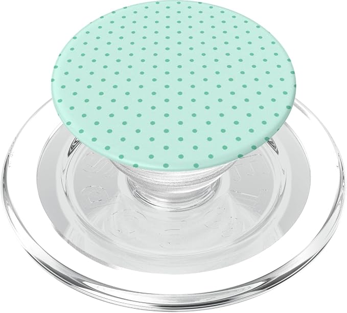 Mint Green Polka Dot Pattern PopSockets PopWallet for MagSafe