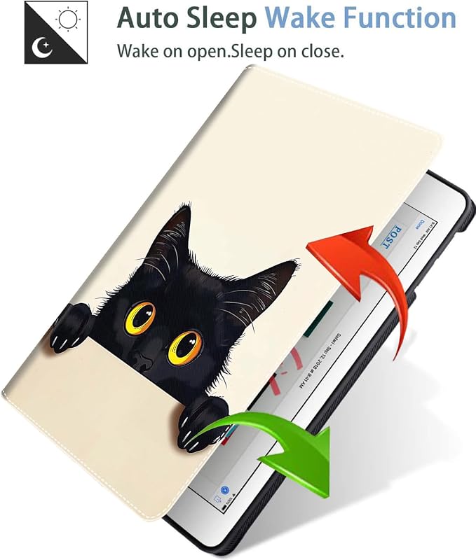 Case for iPad 9th/8th/7th Generation 2021/2020/2019 iPad 10.2 Inch Also Fit iPad Air 3th Gen 2019/iPad Pro 10.5 inch，Standing Cover with Auto Sleep/WakeCute Black Cat