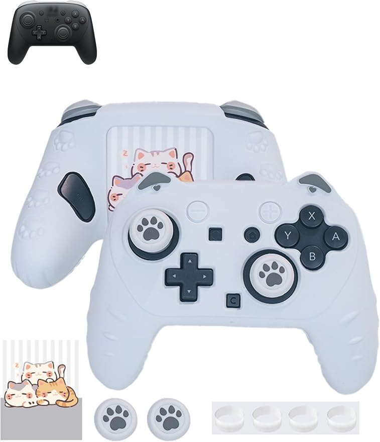 Case for Nintendo Switch 2 Pro ControllerUYRUREL Premium Sillence MaterialShock-Absorbing and Anti Drop Protection Soft Shellwith Stickers and Thumb GripsBlack.