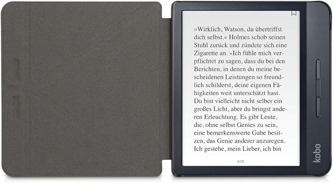 kwmobile Cover for Kobo Libra H2O Case - Slim PU Leather eReader Cover with Stand and auto Sleep funktion - Dark Blue