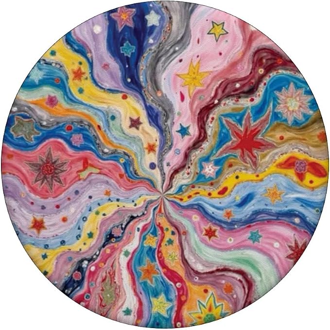 Colorful Cosmic Star Swirl Pattern PopSockets PopGrip for MagSafe