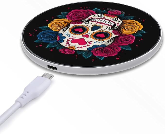 Skull Floral Wireless Charger Portable Charging Pad | LightweightAll Smartphone