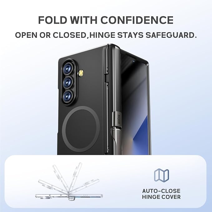 for Samsung Galaxy Z Fold7 Case [Compatible with Magsafe] [Invisible Kickstand &amp Privacy Screen Protector] Protective Phone Case for Samsung Galaxy Z Fold 7 Privacy Black