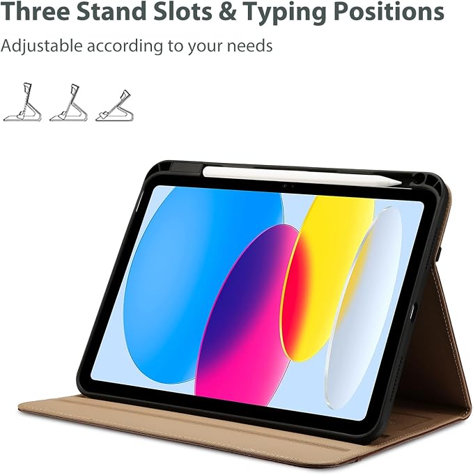 ProCase for iPad A16 11th Generation 11” 2025/iPad 10th Generation 10.9” 2022 with Pencil Holder iPad 11/10 PU Leather Case Business Stand Cover Smart Folio with Hand Strap Front Pocket -Berrypurple
