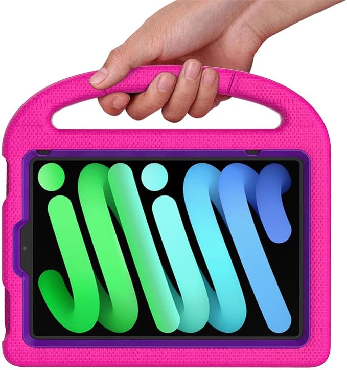 SUPLIK Kids Case for iPad mini 7 (A17 Pro) 2024 &amp iPad mini 6 2021 8.3-inch iPad mini 6th/7th Generation Case with Screen Protector Durable Shockproof Kids Cover with Handle Stand Black