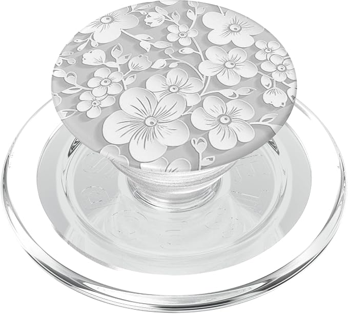 Cute Floral Pattern White Flower PopSockets PopGrip for MagSafe
