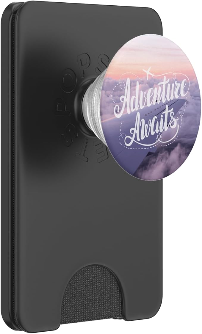 Adventure Awaits Airplane Travel Quote by Nature Magick PopSockets Adhesive PopGrip