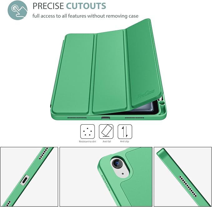 ProCase Smart Case for iPad Air 11-inch M4/M3/M2 &amp Air 10.9 5th/4th Gen | Hard Back Cover with Auto Sleep/Wake Slim Lightweight Case for iPad Air 11 2026/25/24 &amp 10.9 2022/2020-Aqua