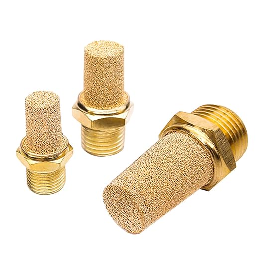 Beduan 3Pcs Pneumatic Brass Exhaust Muffler Filter, 3/4" Male Thread Hex