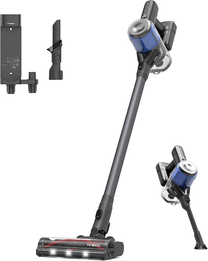 Tineco Pure ONE S30 Cordless Vacuum Cleaner, 150AW Powerful Suction, Zero Tangle Brush, Up to 65min Runtime, 6-Stage HEPA Filtration, PureCyclone Technology Stick Vacuum with Wall Mount Dock