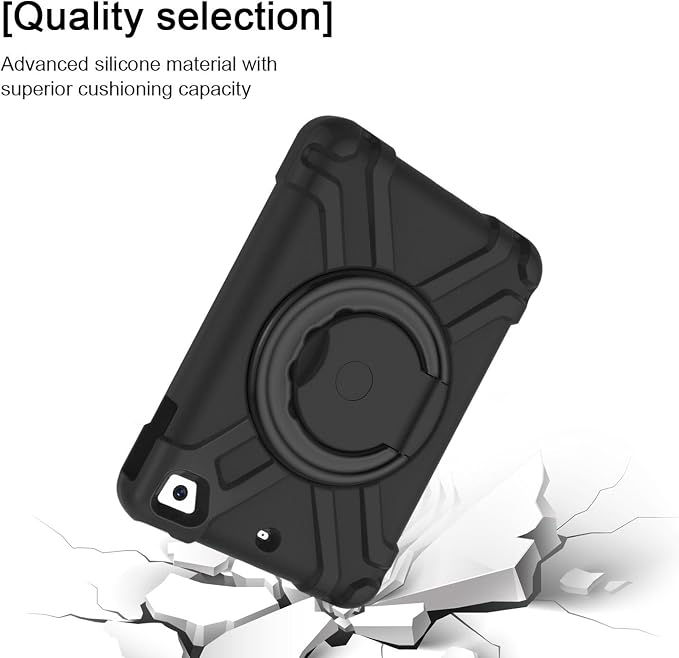 AKABEILA Compatible with Amazon Fire HD 8 2020/2022 Tablet Case，Rugged Kids Case with Stand Lightweight Shockproof Kids Friendly Tablet Cover Black