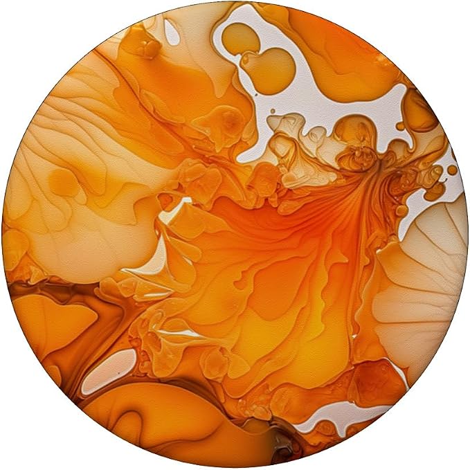 Ink Orange Abstract Illustration Phone Popper Marbled PopSockets Adhesive PopGrip