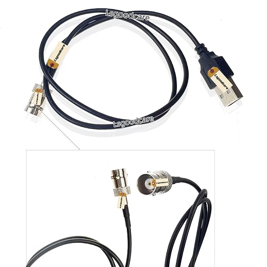 Lsgoodcare BNC Female to USB Male Connector RG174 Cable 23.62Inch BNC Male Plug to Computer Data Cable USB Connector RG174 Wire 23.62Inch ﻿