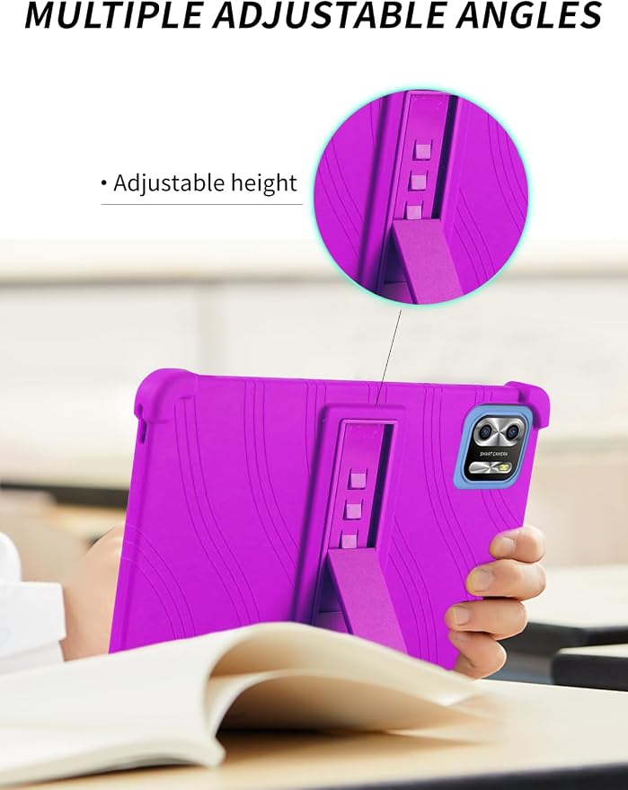 Case for PRITOM B8/PRITOM L8/VASOUN Tab8 Tablet 8 Inch- Soft Silicone Shock Proof Lightweight Stand Rubber Shell Protective CoverKids Friendly Soft Silicone Adjustable Stand CoverBlack