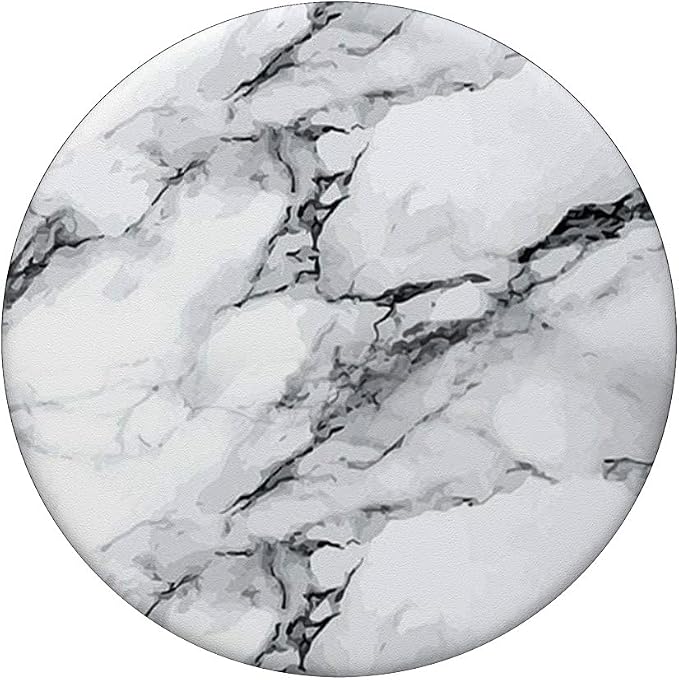 Marbled Design White And Black PopSockets PopGrip: Swappable Grip for Phones &amp Tablets