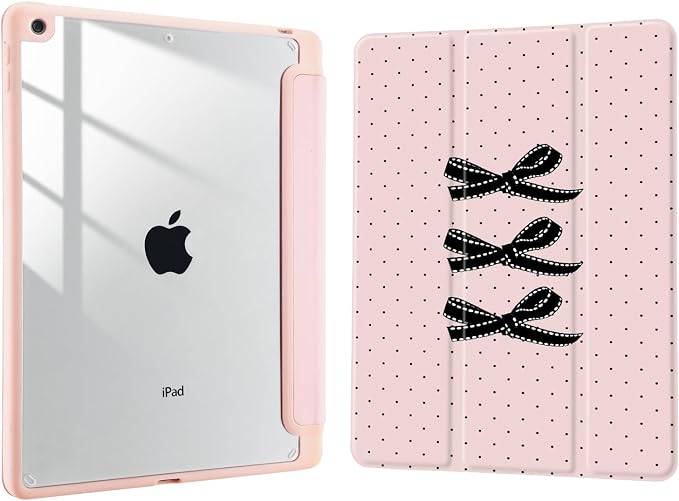 Joyland Brown Leopard Floral for iPad 6th/5th Generation 9.7 Inch 2018/2017Air 2/Air 1 CaseBuilt-in Pencil Holder with Shockproof Cover Transparent Back Shell Auto Wake/SleepBlack