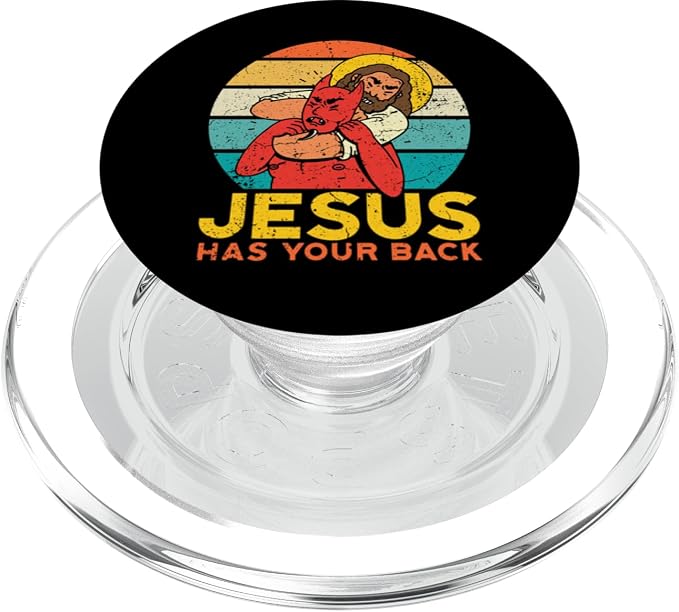 Jesus Has Your Back Jiu Jitsu Chokehold Funny Meme PopSockets Adhesive PopGrip