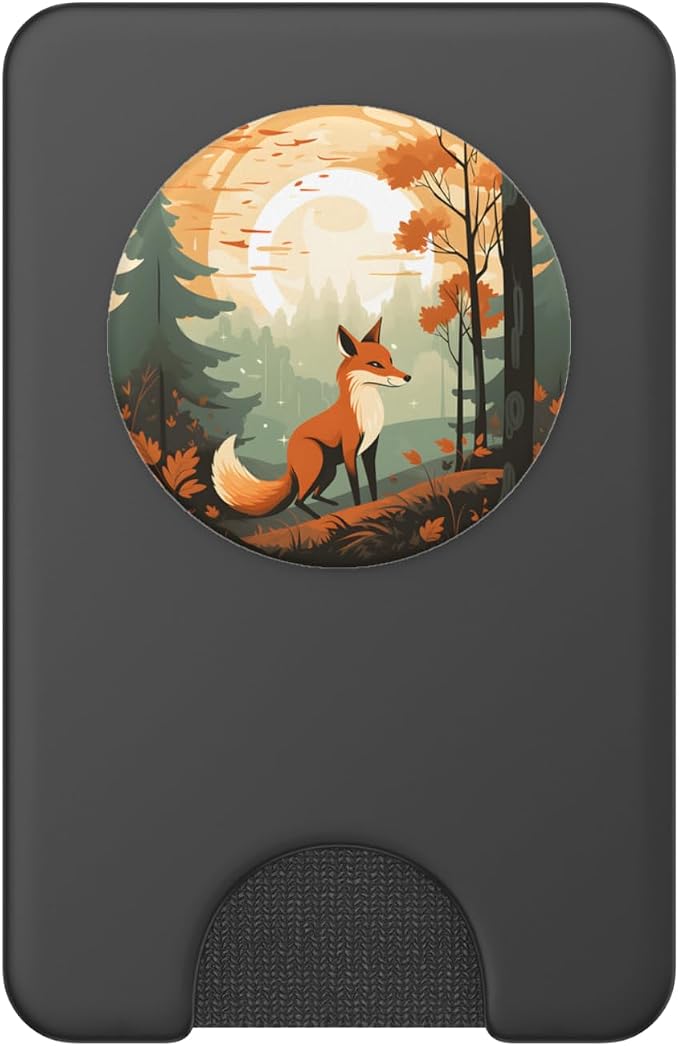 Retro Fox in an Autumn Forest PopSockets Adhesive PopGrip