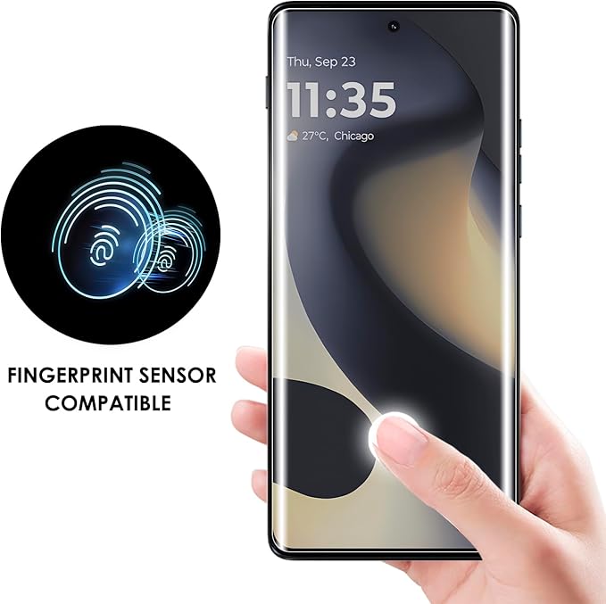 Tempered Glass Screen Protector for Motorola Edge 2024 UV Set [3 Pack] Edge to Edge Coverage Sensitive Touch 9H Hardness Scratch Resistant