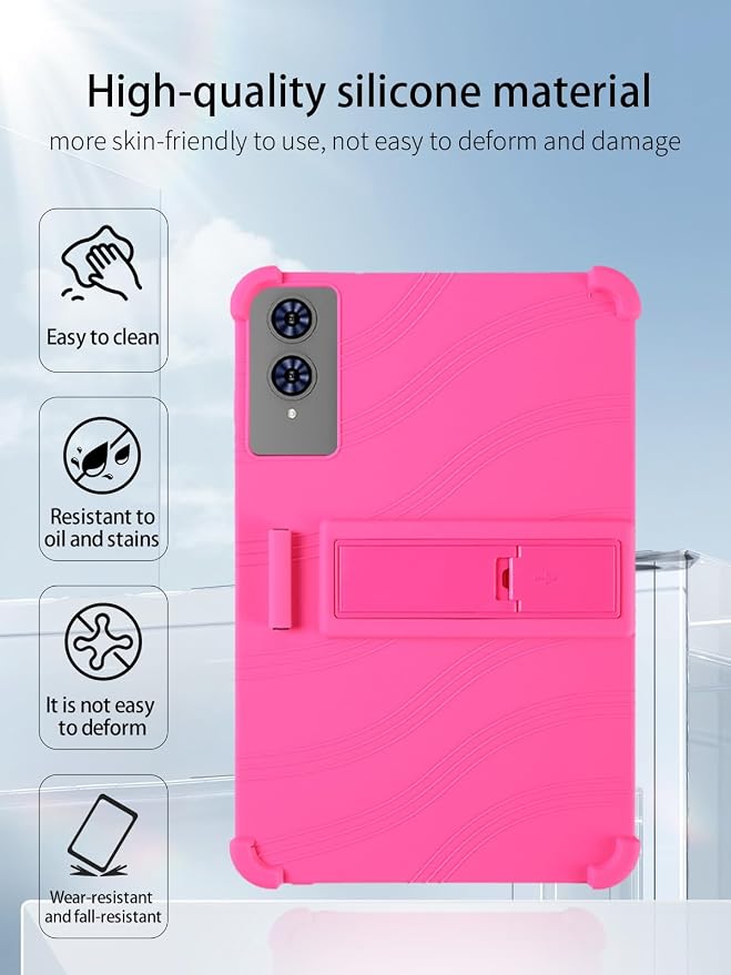 for Teclast T65 Android 16 Tablet13.4 2.5K Ultra Clear Display Tablet Model CaseUYRUREL Soft Silicone Adjustable Stand Cover Lightweight Kids FriendlyRosered.