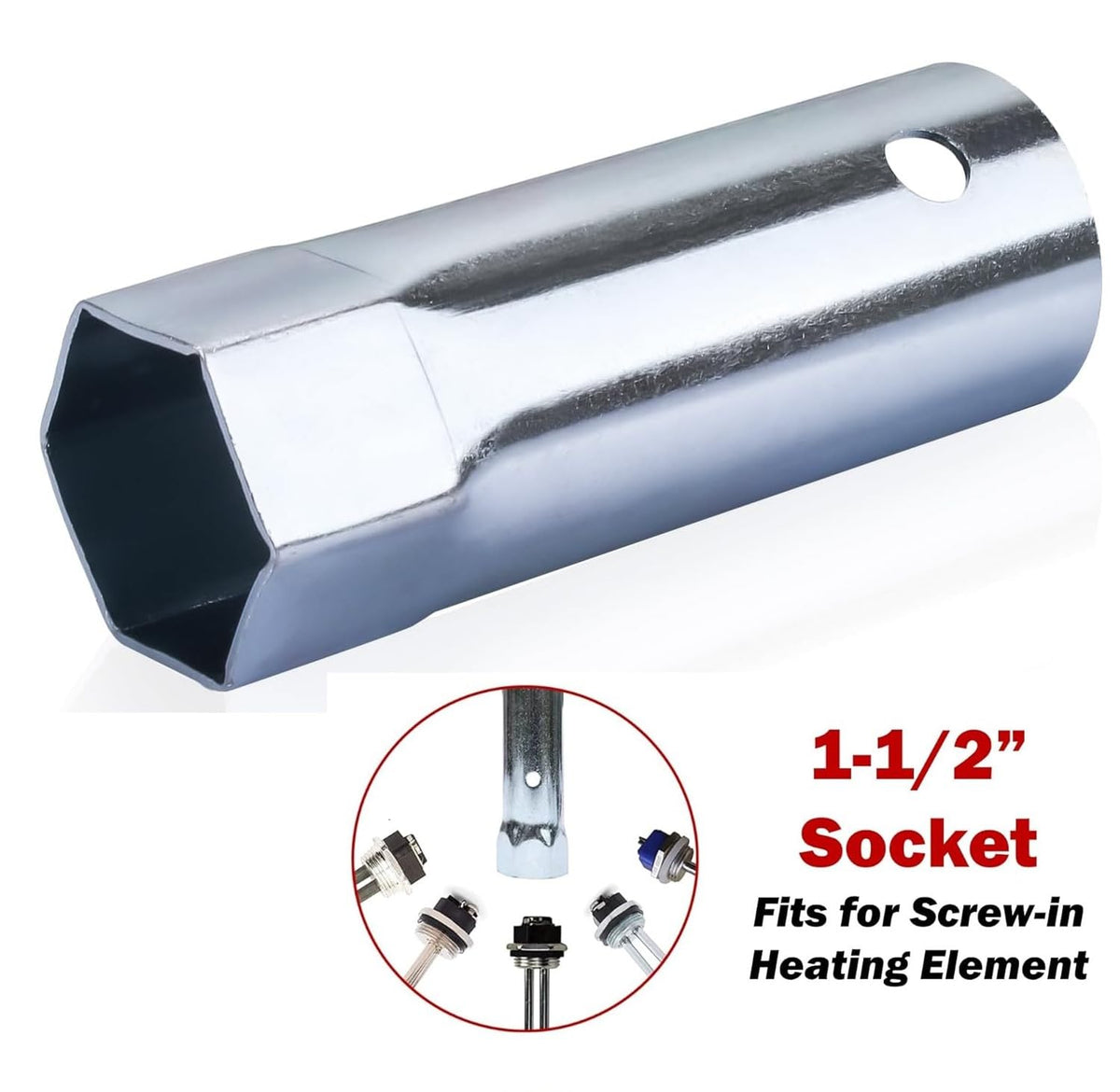 DROMIX Water Heater Elements, 2 PCs Pack 4500W/240V, the Pack Including Element Wrench and Quick Change Tool, Fits Most Models of Dual Element Eletrical Water Heaters