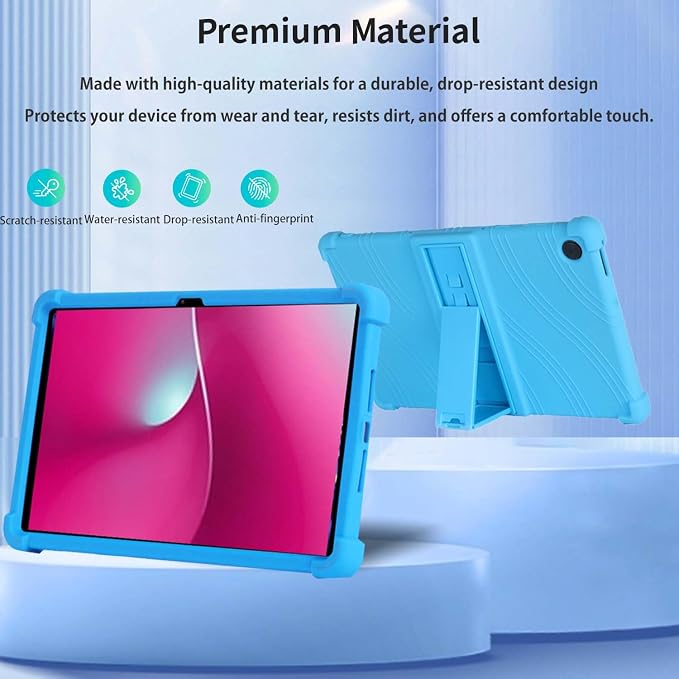 Case for T-Mobile Revvl Tab 2 10.1-InchCompatible with T-Mobile Revvl Tab 2 Android Tablet–Soft Silicone Protective Cover with Kickstand Shockproof Drop-Resistant Business-Style Stand(Black)
