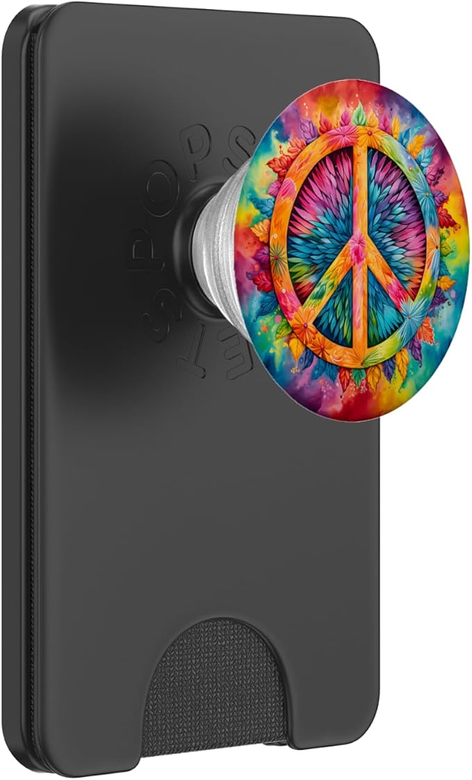 Peace Sign Rainbow Tie-Dye Inspired Design PopSockets Adhesive PopGrip