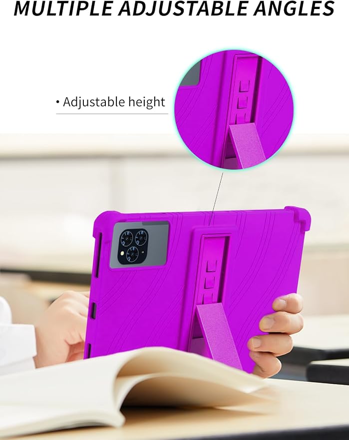 Case for KINGRID T90 11 inch Android 16 TabletWUNIAK Shock Proof Lightweight Stand Rubber Shell Protective CoverKids Friendly Soft Silicone Adjustable Stand CoverBlack