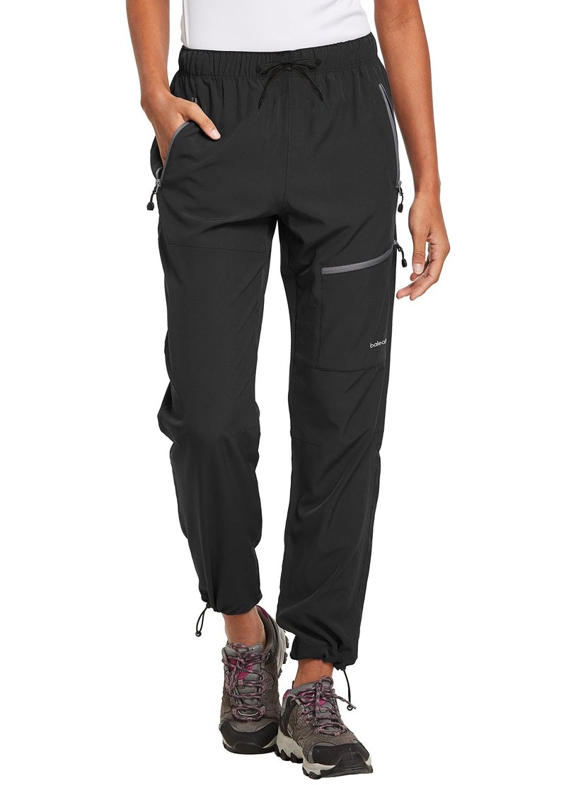 baleaf Women's Hiking Pants Quick Dry Lightweight Water Resistant Stretch Cargo Pants with Zipper Pockets Travel Camping 29''-Black XS