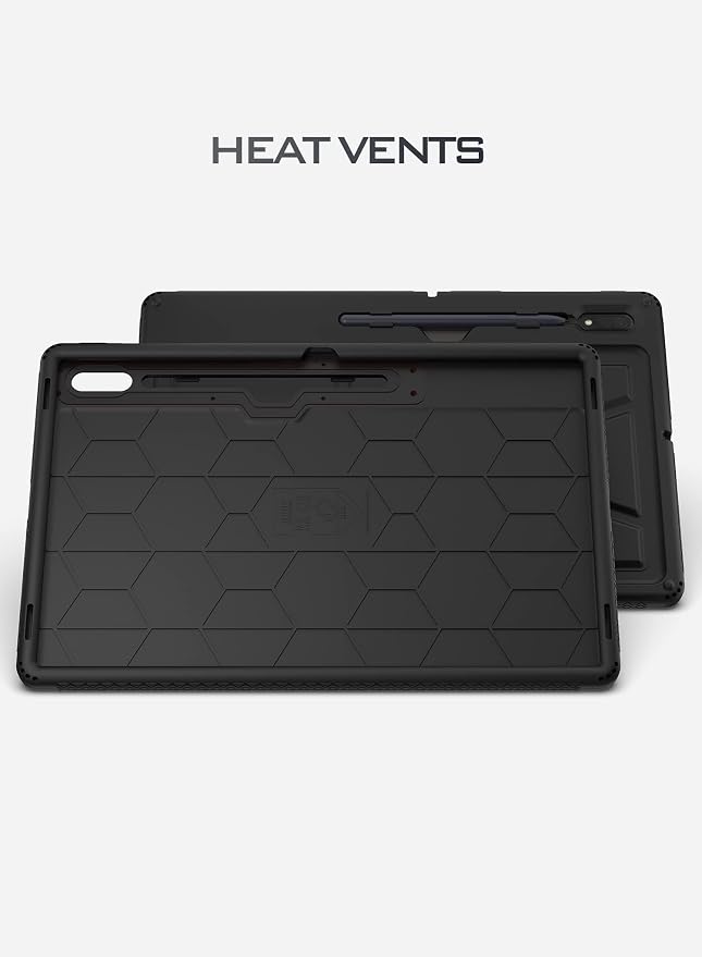 Poetic TurtleSkin Case for Samsung Galaxy Tab S10 FE Plus (2025 Release) 13.1 inch Case with S Pen Holder Heavy Duty Shockproof Kids Friendly Protective Silicone Cover Black