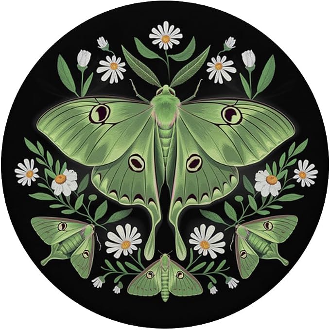 Luna Moth &amp Wildflowers – Vintage Botanical Biology Design PopSockets Adhesive PopGrip