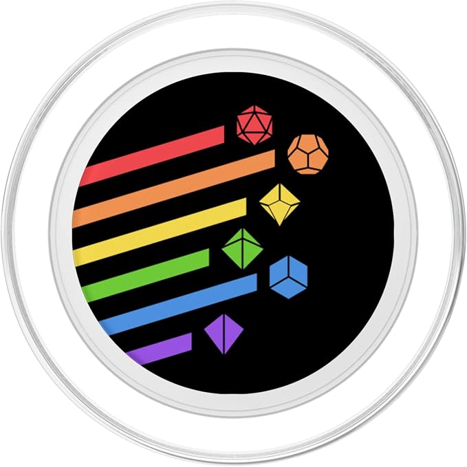 Minimalist Polyhedral Dice Set Colors D20 Collector Nerdy PopSockets Adhesive PopGrip