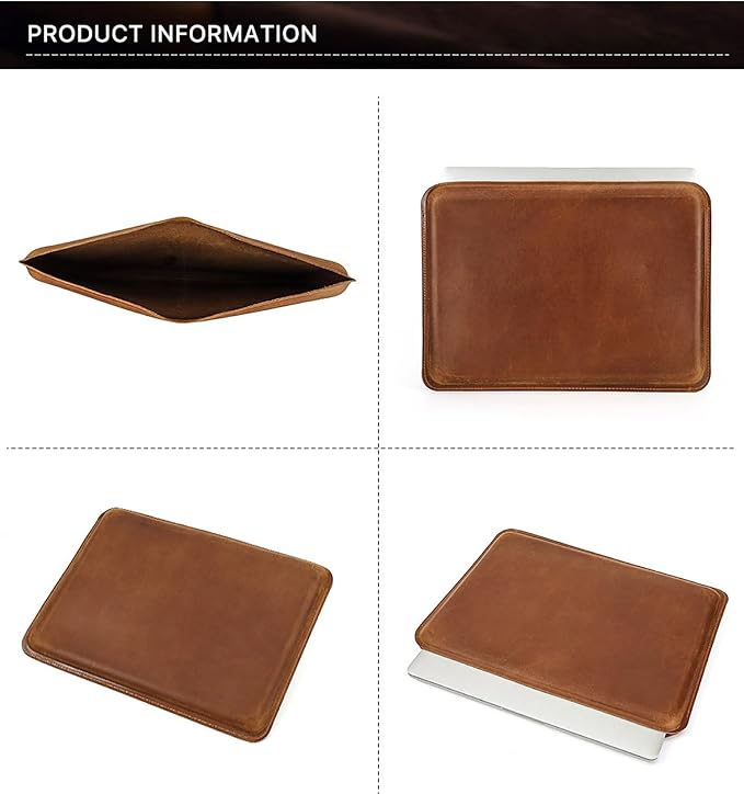 Top Grain Leather 12.9 Tablet Sleeve Slim Protector Vintage Design Fully Handmade Compatible with 12.9 iPad Pro 3/4/5/6 Gen Fits A2233 A2069 A2378 A2379 A2461 A2462 Coffee 12.9 Inch