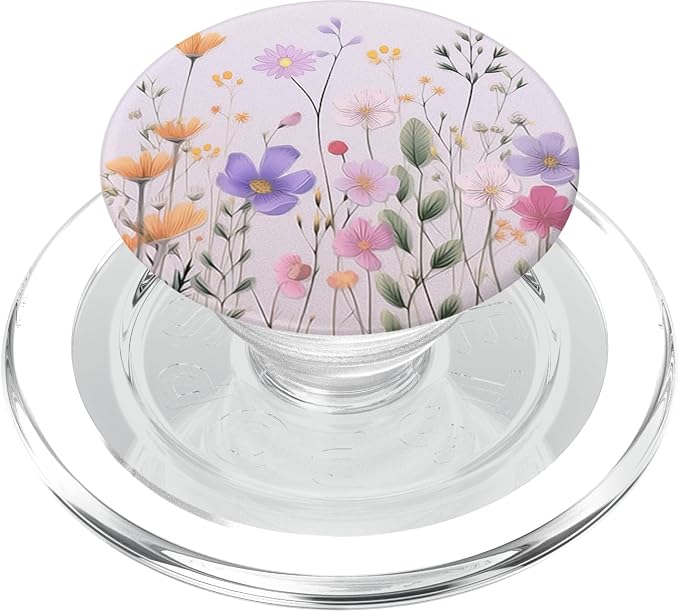Cute Floral Pattern Flowers Bouquet Wildflowers Pastel Pink PopSockets Adhesive PopGrip