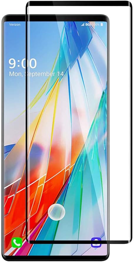 for LG Wing 5G 3D Curved Screen Protector [2pack] Full Coverage HD Clear Anti-Scratch Anti-Fingerprint Tempered Glass Screen Protector for LG wing [Black]