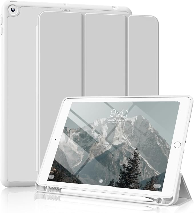 Case for iPad Air 3 (10.5-Inch 2019 3rd Generation) with Pencil Holder Slim Tablet Cover with Soft TPU Back Auto Wake/Sleep for iPad 10.5 Inch Air 3 (Black)