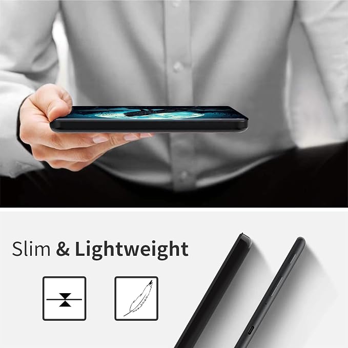 Case for 7 All-New Kindle Paperwhite (12th Generation 2024) and Kindle Colorsoft Signature Edition CoverSlim PU Leather Smart Cases with Auto Wake/Sleep-Black Cat Night Sky